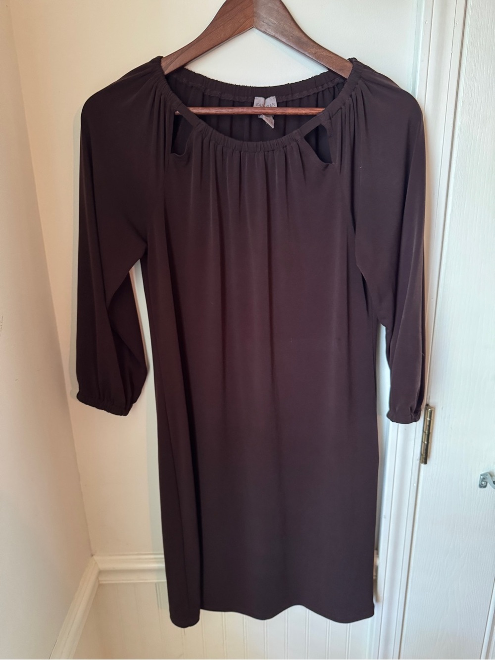 Chico's Dark Brown 3/4 Sleeve Dress Size Small
